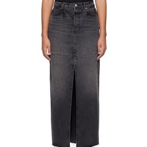 Reformation Tazz Maxi Denim Skirt, sz.29 Color "Linman" Dark Gray